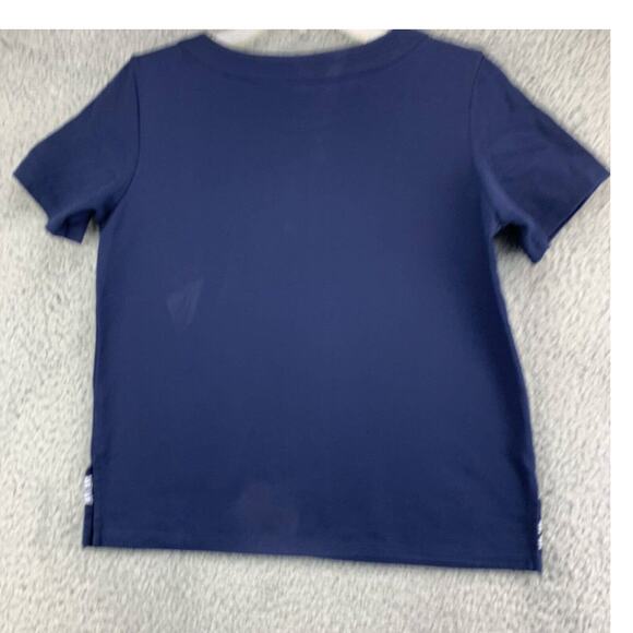 ALFRED DUNNER Womens Blouse Top Petite Small Blue Embellished Sailing Boat - Picture 3 of 10